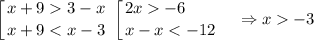 \displaystyle \left \bigg [ {{x+93-x} \atop {x+9-6\hfill} \atop {x-x-3