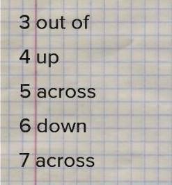 1-down,after, along 2-off , up, across 3-wothout, down, over 4- 0ff , along , up 5-on, across , out