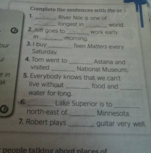 Complete the sentences with the or-.
