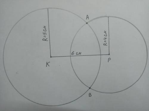 26. Отметьте две точки К и Р так, чтобы КР = 6 см. Постройте окруж- вость с центром К и радиусом 5 с