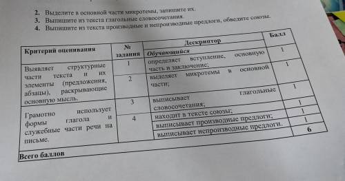 2. Выделите в основной части микротемы, запишите их. 3. Выпишите из текста глагольные словосочетания