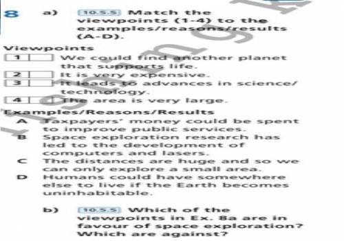 Match the viewpoints (1-4) to the examples/rea sons/results (A-D).