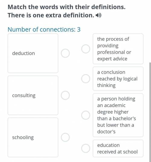 Match the words with their definitions there is one extra definition definition
