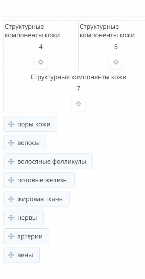 Значение кожи, строение и функции. Регуляция потоотделения Определи структурные компоненты кожи на р