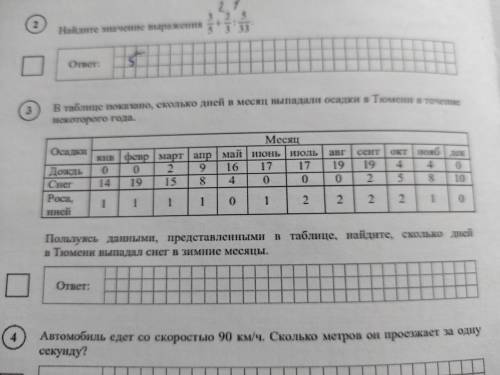 В таблице показано, сколько дней в месяц выпадали осадки в Тюмени в течение некоторого года. Таблица