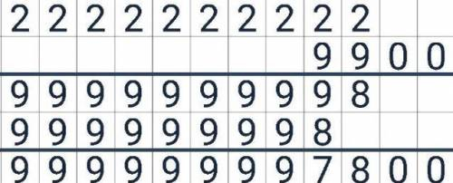 222222222222222*9900 столбиком